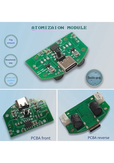 Anjiexun Çift Sprey Nemlendirici Atomizer Modülü Çift Sprey Kontrol Kartı, Set A
