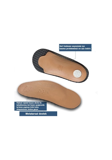 Active Team LT02 - Deri Yarım Ortopedik Ark Destekli 3/4 İç Tabanlık