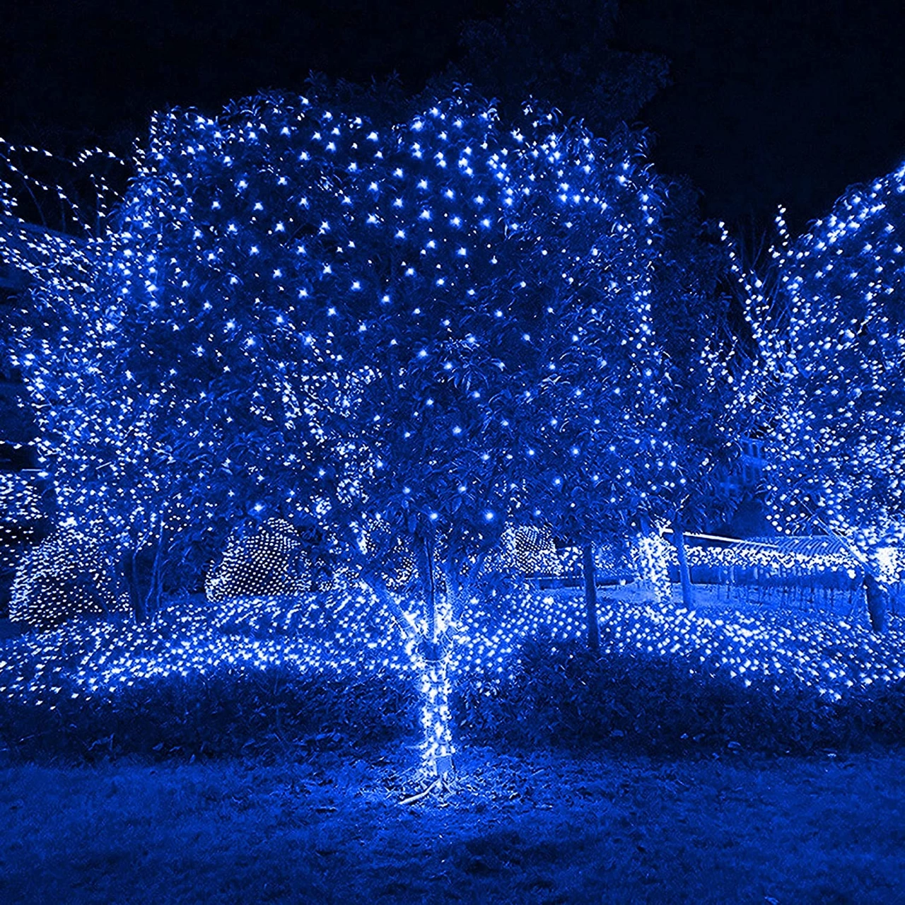 Moveevo Mavi 3x2m 192 Led 24v Düşük Gerilimli Su Geçirmez Bahçe Aydınlatması, 8 Işık Modu, Bağlanabilir, Noel Ve Bahçe Dekorasyonu Mavi