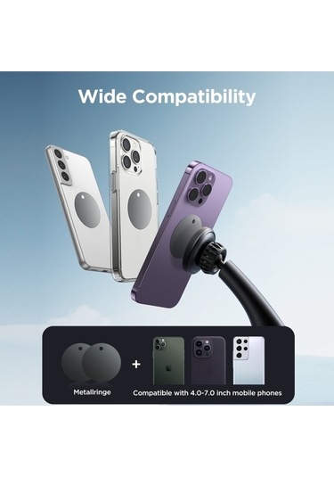 Wondernest Joyroom Jr-zs356 Manyetik Araç Vantuzlu Siyah Telefon Tutucu Siyah