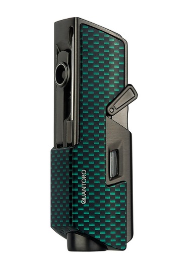 Quantoro Tek Torch Pürmüz Delicili/iğneli Yeşil Karbon Metal Puro Çakmağı