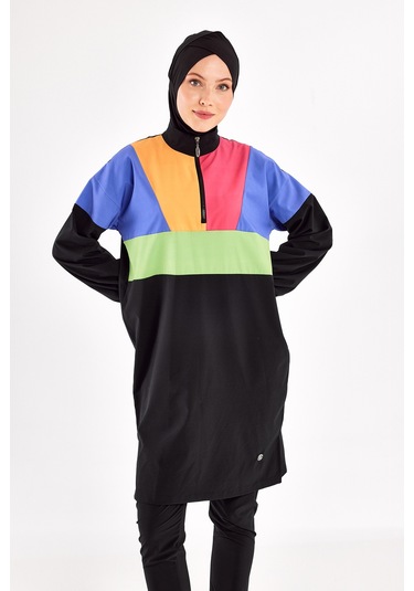 Spor Likra Tam Kapalı Tesettür Mayo 1226 Siyah09 Siyah09