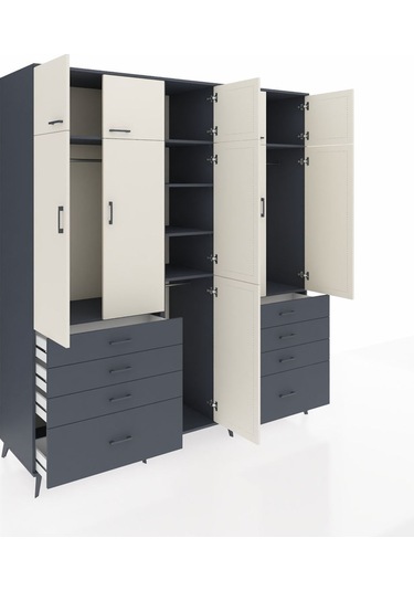 Kronos Dolap 8 Raflı 8 Çekmeceli 3 Askılı 220x59x243 Antrasit-aytaşı/antrasit Aytası/antrasıt Kronos Dolap 8 Raflı 8 Çekmeceli 3 Askılı 220x59x243 Antrasit-aytaşı/antrasit Aytası/antrasıt