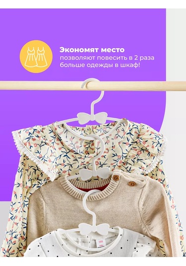 Birdhouse Çocuklar İçin Plastik Giysi Askıları, 20'li Set. 169890237 Beyaz