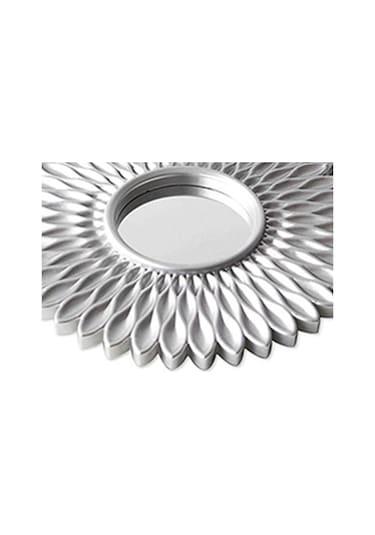 Pazly Yuvarlak Suntek Şifonyer Şekilli Gümüş Ev Duvar Dekor Çiçek Aynaları Ayna Asılı Hx Gümüş
