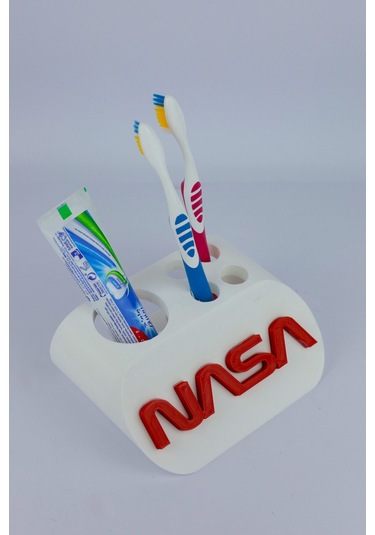 Nasa - Dekoratif Diş Fırçalık Beyaz