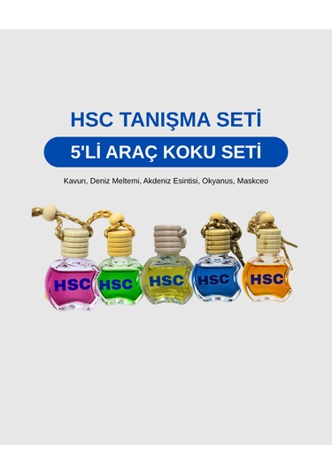 5li Araç İçi Ayna Koku Seti Bambu Kapaklı Cam Elma Tasarım 50 ML