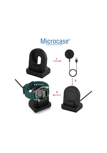Microcase Huawei Watch 3 Için Silikon Şarj Standı Siyah - Al2417