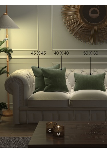 Br Yakamoz Çağla Yeşili Kırlent , Yastık Kılıfı Kadife Görünümlü Velvet Touch Serisi Çağla Yeşili