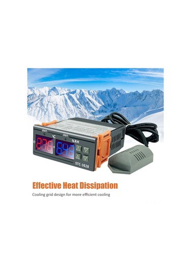 Reedark Dijital Nem Ve Sıcaklık Kontrol Cihazı -20 C/+80 C Aralığı, 10a Çıkış, 1m Sensörlü Gri