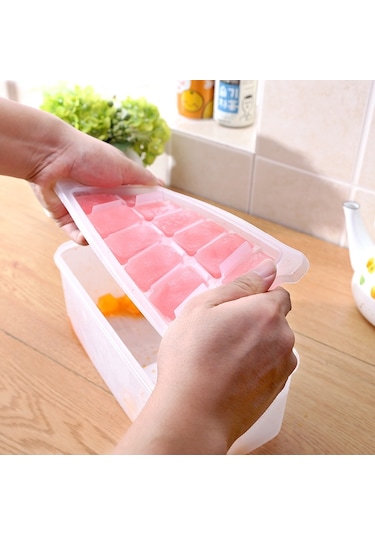 Sones Küçük Kare Buz Kalıbı Tepsileri Çok Katmanlı Kalıp Kapaklı Buz Saklama Kutusu, 4 Katman Diğer