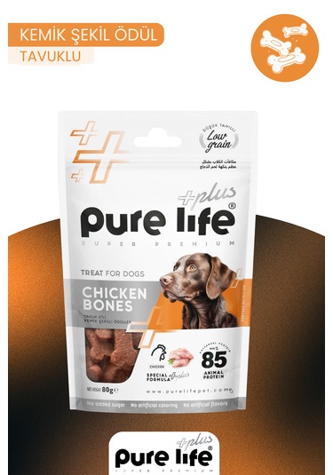 Purelife Plus Köpek Ödül Kemiği Tavuk Etli 80gr