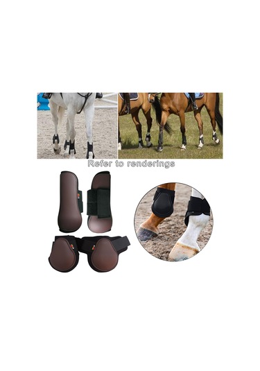 Suntek At Tendonu Fetlock Çizme Seti Zıplayan Bacak Koruma Kahverengi