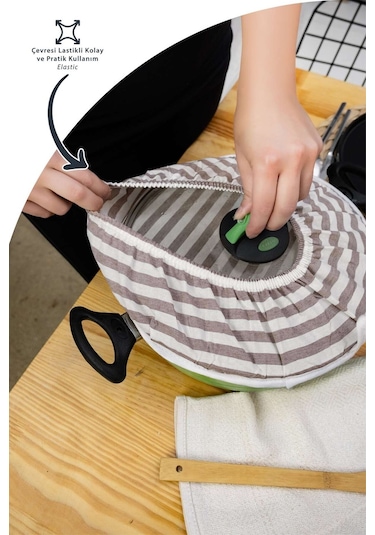 Şık Ve Pratik Demlematik: Pilav Demleme Örtüsü , Tencere Kapağı Bonesikahve Çizgili