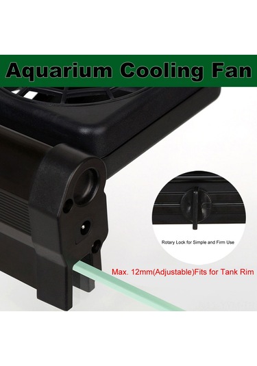 Geeksen Akvaryum Soğutma Fanı - Güçlü Soğutma, 2 Seviye Rüzgar Ayarı, 1 Lüftü, Amerikan Standartı