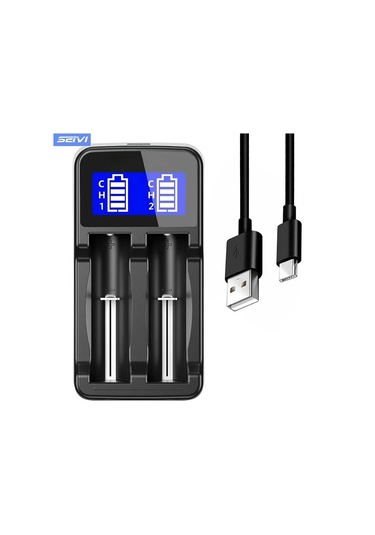 Xuweiwei Seıvı Evrensel Akıllı Şarj Cihazı Pil Şarj Cihazı Sw-1 İki Tip-c Portlu Lcd Ekran Çoklu Pil Uyumlu 18650 26650 21700 Aa Aaa