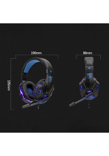 Shineyee Sy830mv Beyaz-mavi Oyun Kulaklığı: Ayarlanabilir Mikrofon, Ses Kontrolü, Işıklı, 3.5mm+usb Bağlantı