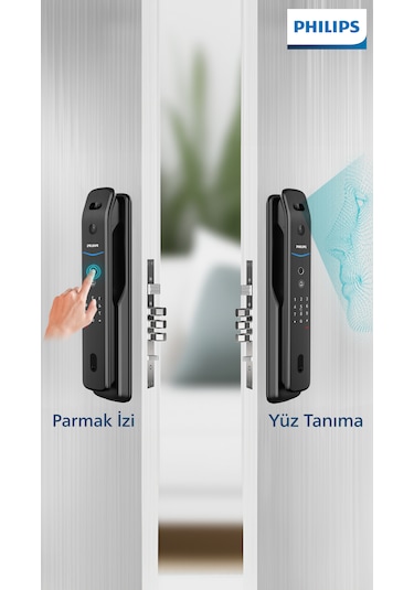 Philips Dijital Akıllı Kilit Ddl709-fvp-7hw, Yüz Tanıma, Parmak İzi, Şifre, Kart, Kamera, Wifi Bağlantı, İç Panel Ekran