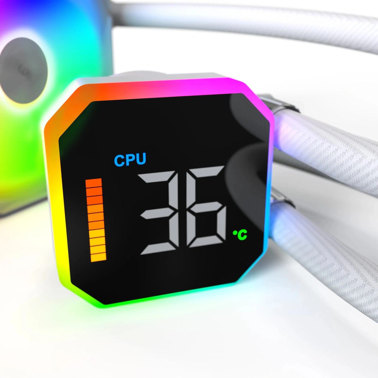 Montech Hyperflow Dijital 360 Cpu Sıvı Soğutucu, 3100 Rpm Pompalı 360 Mm Aıo, 3 120 Mm E28 Argb Fanl