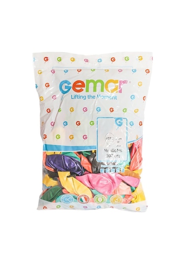 Gm-110-82 Metalik Karışık Balon Koli İçi 50 Pk 5