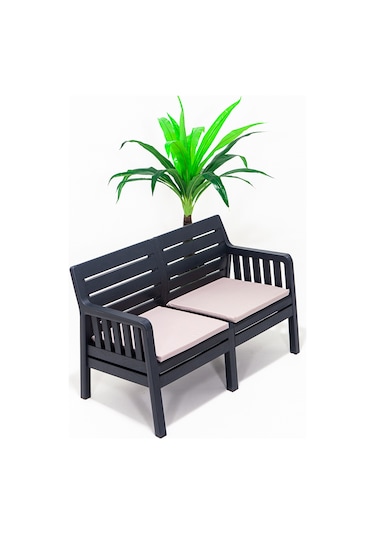 Lara İkili Bahçe Balkon Koltuğu -Antrasit