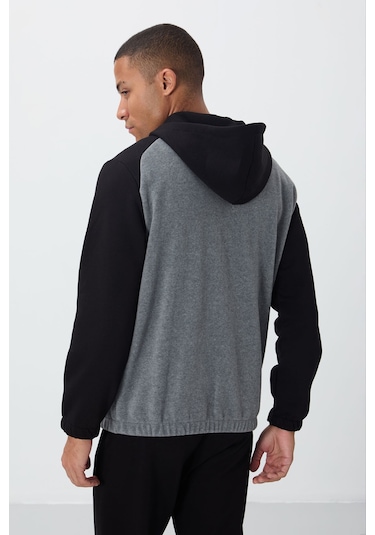 Tommy Life Ruby Gri Melanj Standart Kalıp Polar Erkek Sweatshirt - 88300 GRİ MELANJ