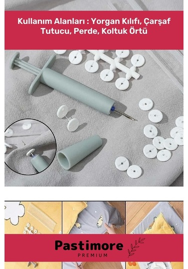 Premium Yorgan Kılıfı Çarşaf Tutucu Sabitleyici Yatak Düzenleyici Kumaş Sabitleme Düğmesi