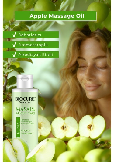 Biocure Elma Özlü Masaj ve Vücut Bakım Yağı 100 ML