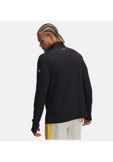 Erkek Ua Trail Run Çeyrek Fermuarlı Uzun Kollu T-shirt 1383244-002 Siyah