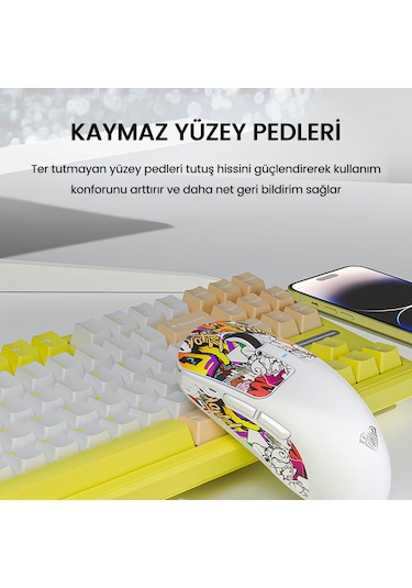 Aula Sc680 26000dpı 7 Tuşlu Kablosuz Optik Gaming Oyuncu Mouse Sarı Diğer