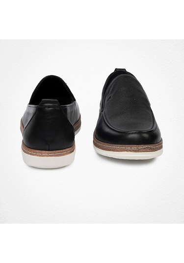 Greyder 62624 Erkek Hakiki Deri Baskılı Lastikli Casual Urban Ayakkabı Siyah