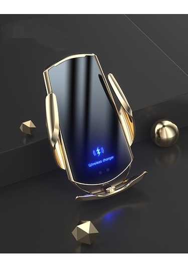 Luckysouk Manyetik Araç Kablosuz Şarj Cihazı, Havalandırmalı Gösterge Paneli Araç Şarj Ünitesi- Siyah Vantuzlu Yok Evet Okbc4p