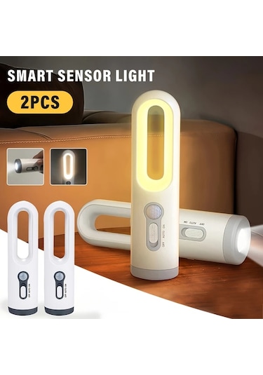 Cordial 2 Adet Vücut Sensörlü Akıllı Işık Usb Şarj Edilebilir El Feneri Hareket Sensörlü İç Dış Mekan Gece Lambası Yatak Odası Okuma Aydınlatması