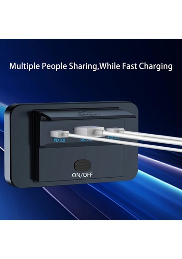 Boatshop1 2 Paket Üç Portlu Usb Araba Hızlı Şarj Soketi Qc3.0 Pd3.0 Araba Şarj Cihazı Tip-c Anahtarı Rv Tekne Kamyon Motosiklet Otobüs İçin