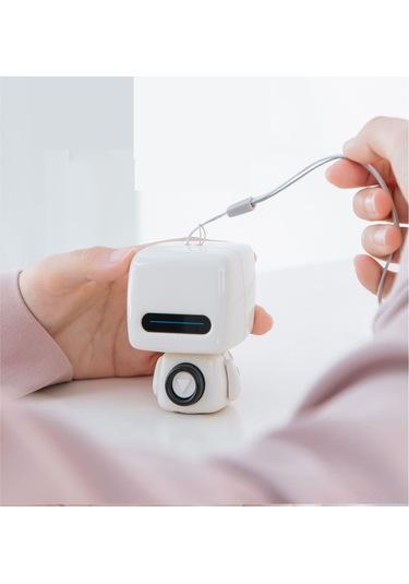 Vkemall Robot Şekilli Bluetooth Hoparlör, Taşınabilir Mini Müzik Çalar, 8 Saat Çalışma Süresi, 8m Bluetooth Mesafesi, Gizli Gösterge Işığı, Gümüş Renk