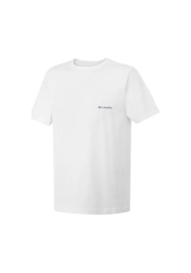 Columbia Csc M Basic Sm Logo Brushed Ss Tee Erkek Kısa Kollu Tişö Beyaz