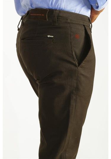 Erkek Camel Slim Fit Armürlü Chino Pantolon Ncs Jeans 2194-haki Haki