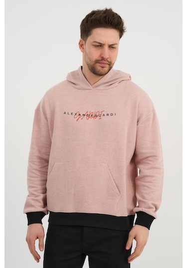 Alexandergardı Özel Unisex Baskılı Kapüşonlu Kanguru Cepli Sweatshirt Unx-0017602 Kırmızı