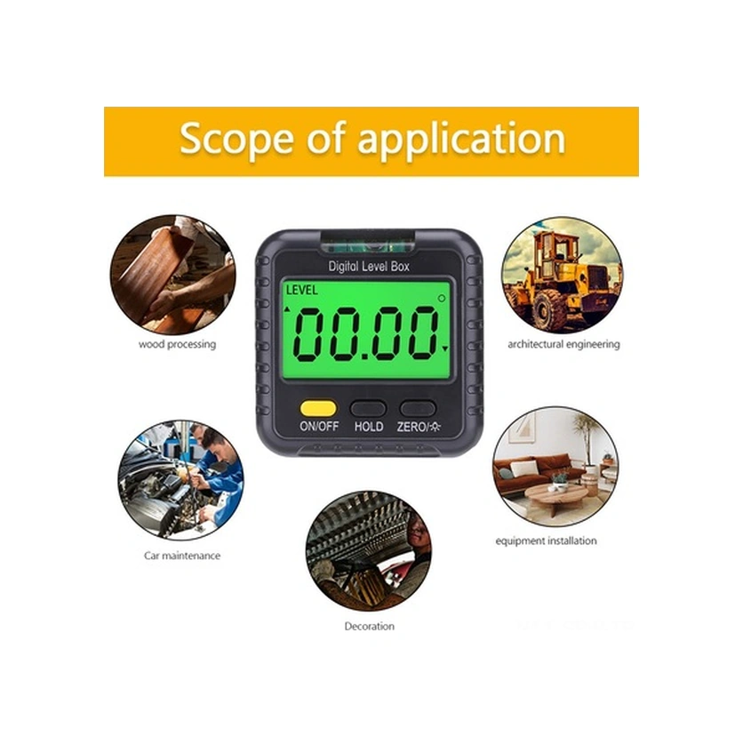 Tongxida 4x90 Hassasiyetli Dijital Açı Ölçer, Abs Malzeme, Seviye Balonu, Taşınabilir Seviye Çubugu, Pil Dahil Değil