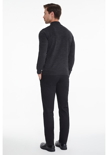 Hatemoğlu Yarım Balıkçı Erkek Triko Kazak Antrasit