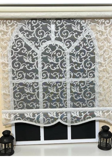 Çift Mekanizmalı Kirli Beyaz Tül Perde Ve Ekru Stor Perde Stb-103