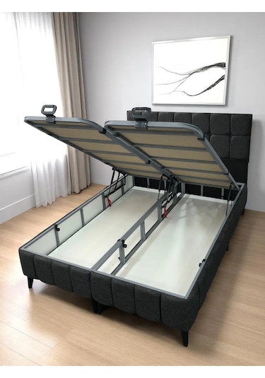 160x200 Çift Kişilik Pedli Yataklı Baza Başlık Takımı 3 Lü Yatak Odası Seti 160 x 200