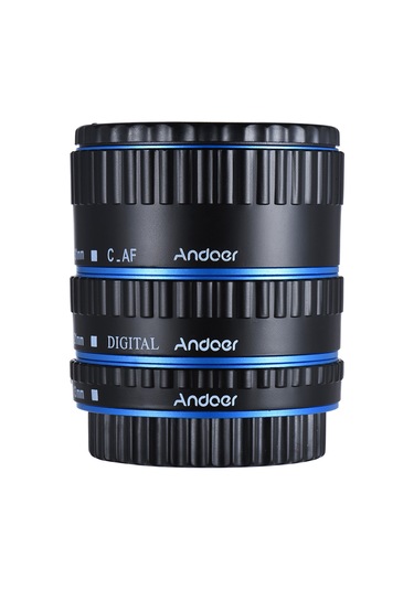 Youtek Andoer Mavi Makro Uzatma Tüpü Seti: Otomatik Odaklama Ve Ttl Desteği, Canon Ef/ef-s Lensleri İçin Alüminyum Konstruksiyon