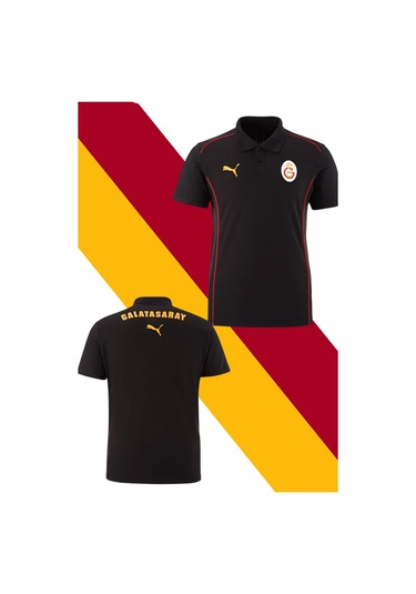 Galatasaray Lisanslı A-takım Polo Yaka Siyah T-shirt SIYAH