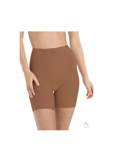 Porfy Dikişsiz Hayalet Sıkılaştırıcı Şekillendirici Iz Yapmaz Lazer Paçalı Korse Kahve Renk Kahverengi