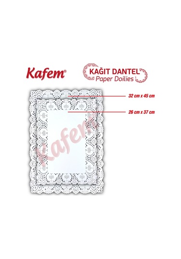 Kafem Dantel Kağıt 26 x 37 cm 100 Lü x 5 Paket