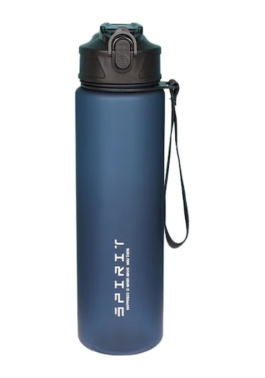 750ml Pipetli Su Şişesi Zaman İşaretleyici Büyük Kapasiteli Motivasyon Plastik Blue 750ml Blue