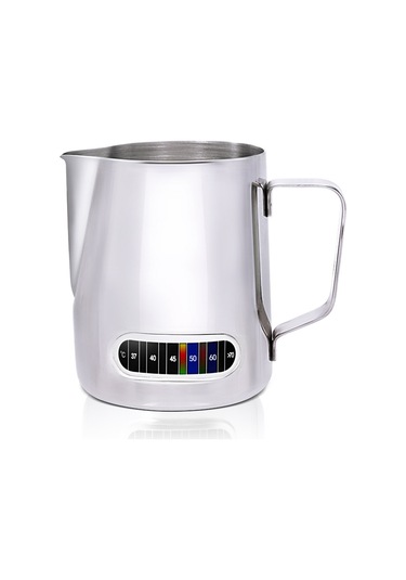 600ml Sıcaklık Göstergeli Süt Köpürtme Sürahi Paslanmaz Gümüş Diğer