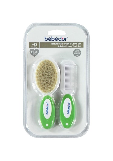 Bebedor 5083 Doğal Kıl Fırça Tarak Seti Yeşil