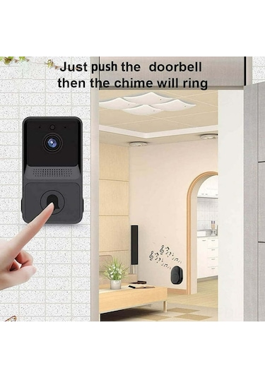 Padalink Z20 Siyah Akıllı Düşük Enerji Wi-fi Görüntülü Kapı Zili - Teknikli Kamera, Şarj Edilebilir Dahili Pil Ve Standart Ding Dong Fonksiyonu